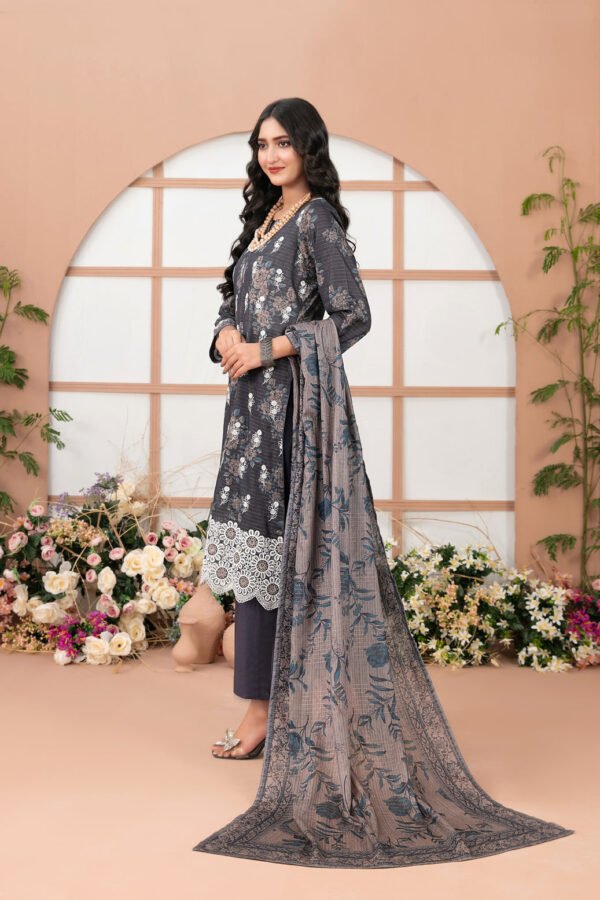 Basma 3 Piece Un-Stitched Lawn D-2058 - Image 2