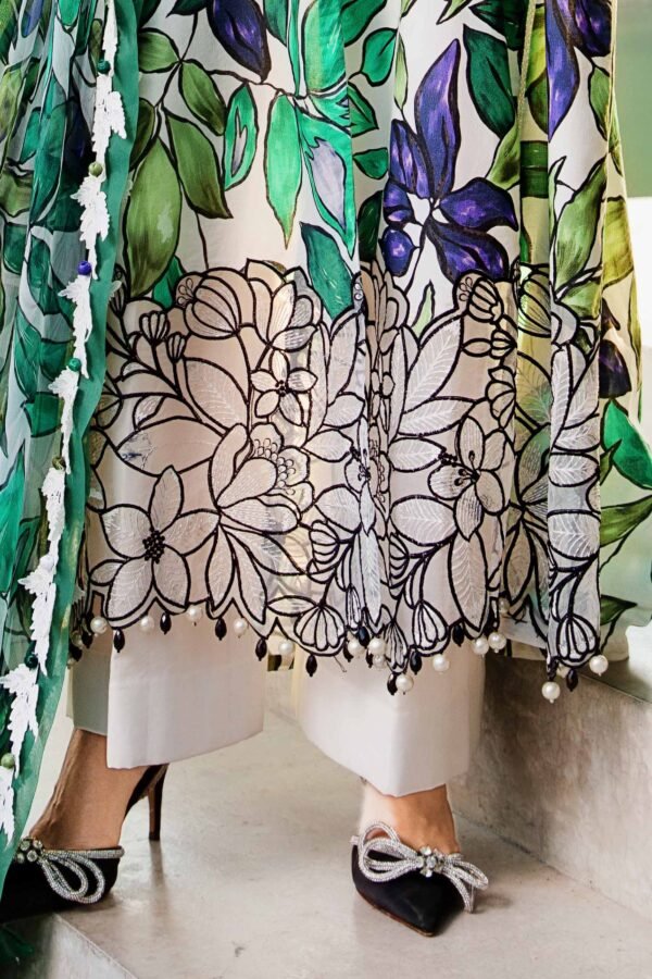 3 Piece Unstitched Printed Lawn Suit Maria B. - Image 3