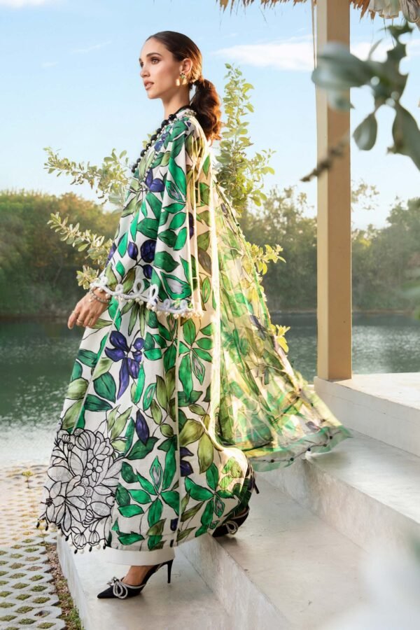 3 Piece Unstitched Printed Lawn Suit Maria B. - Image 4
