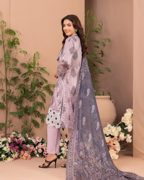Basma 3 Piece Un-Stitched Lawn D-2054 - Image 2