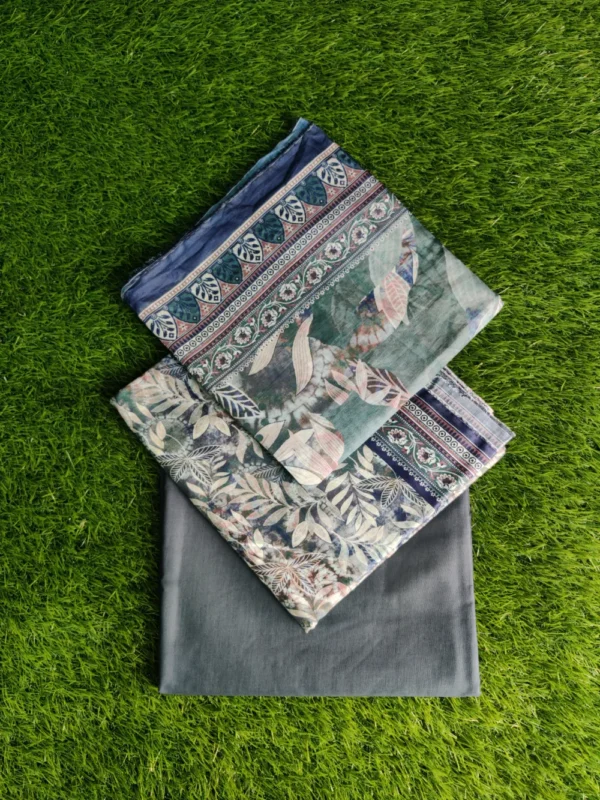 3 Pieces Lawn Gray 100% Original
