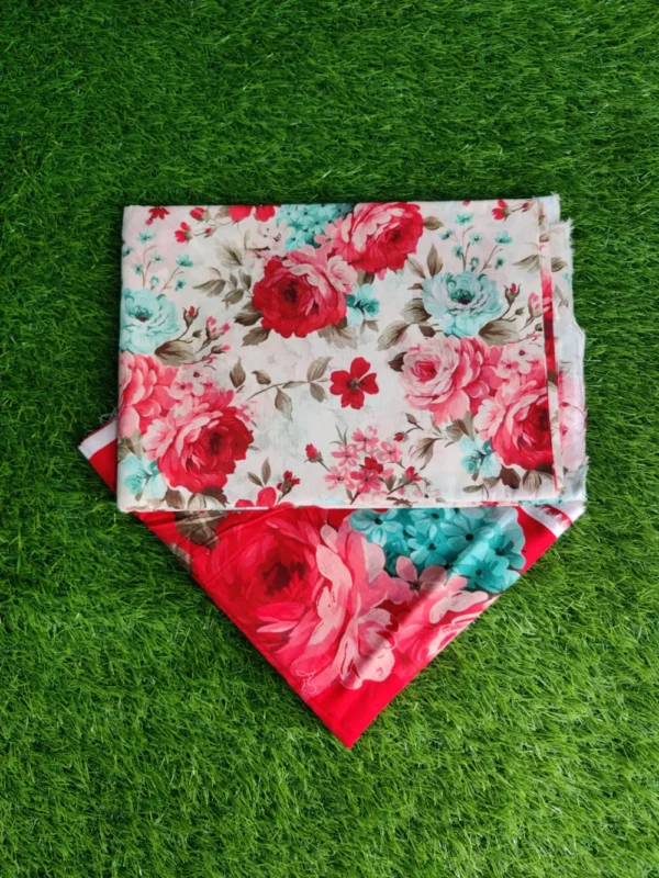 2 Pieces Lawn Red Sky Blue 100% Original