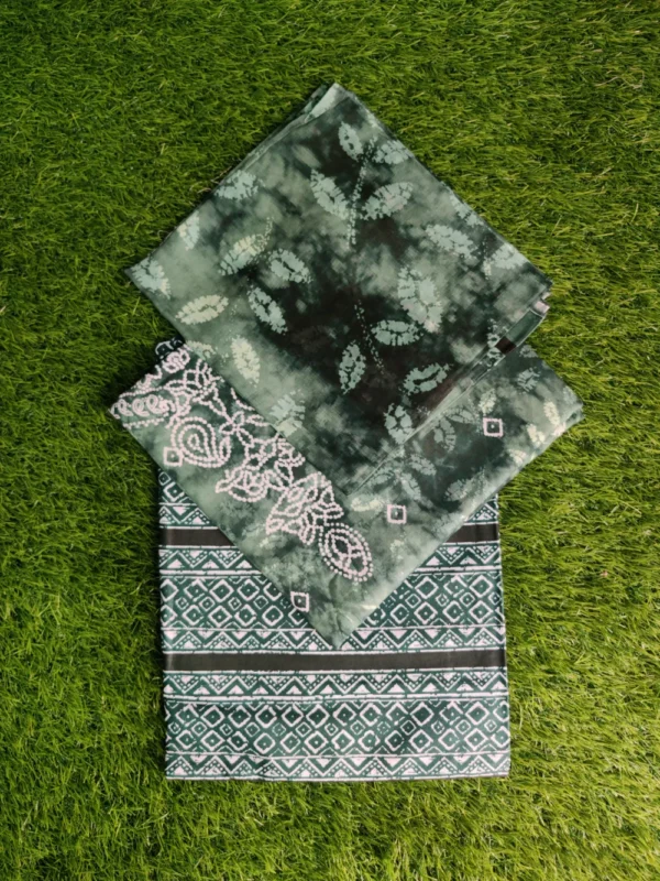 3 Pieces Lawn Black Dark Cyan 100% Original