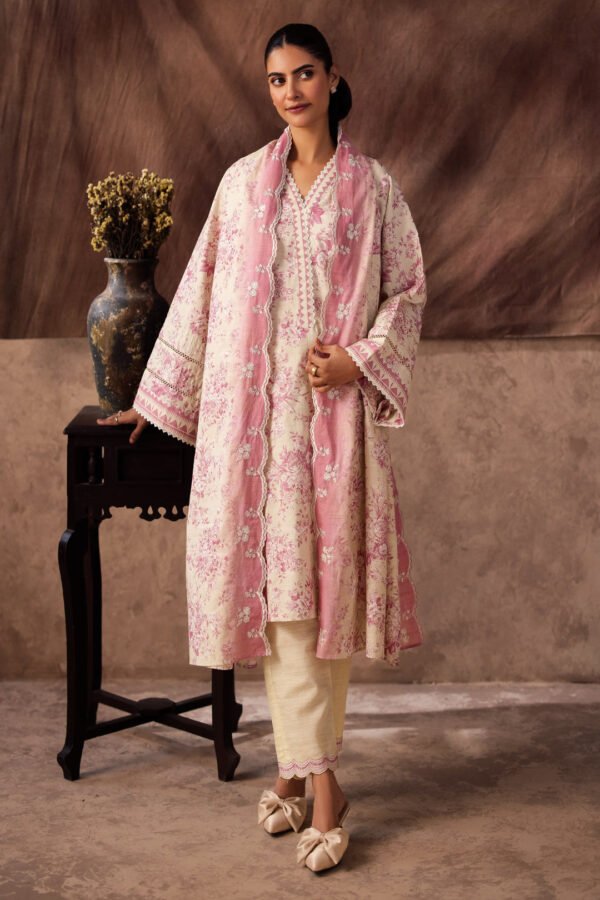 Zellbury Embroidered Shirt Shalwar Dupatta - Image 3